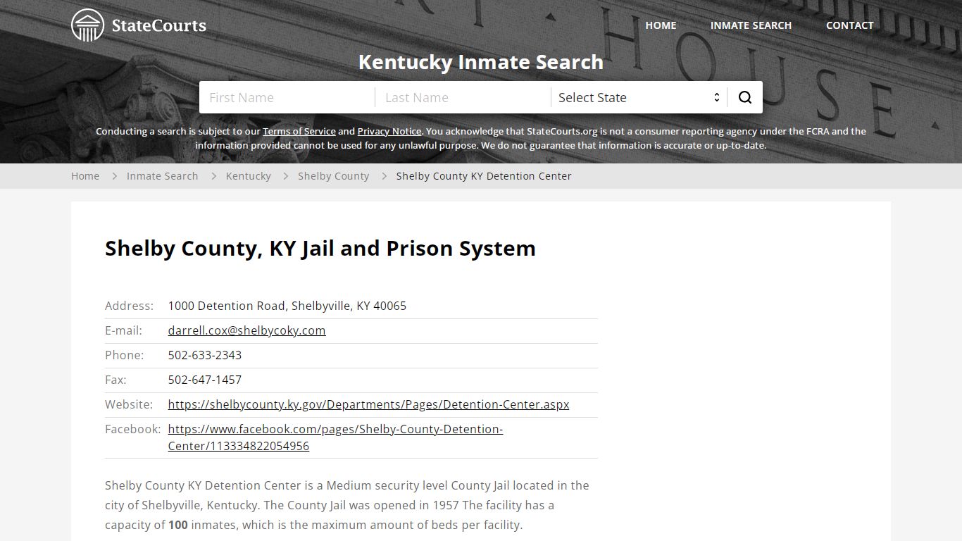 Shelby County KY Detention Center Inmate Records Search ...