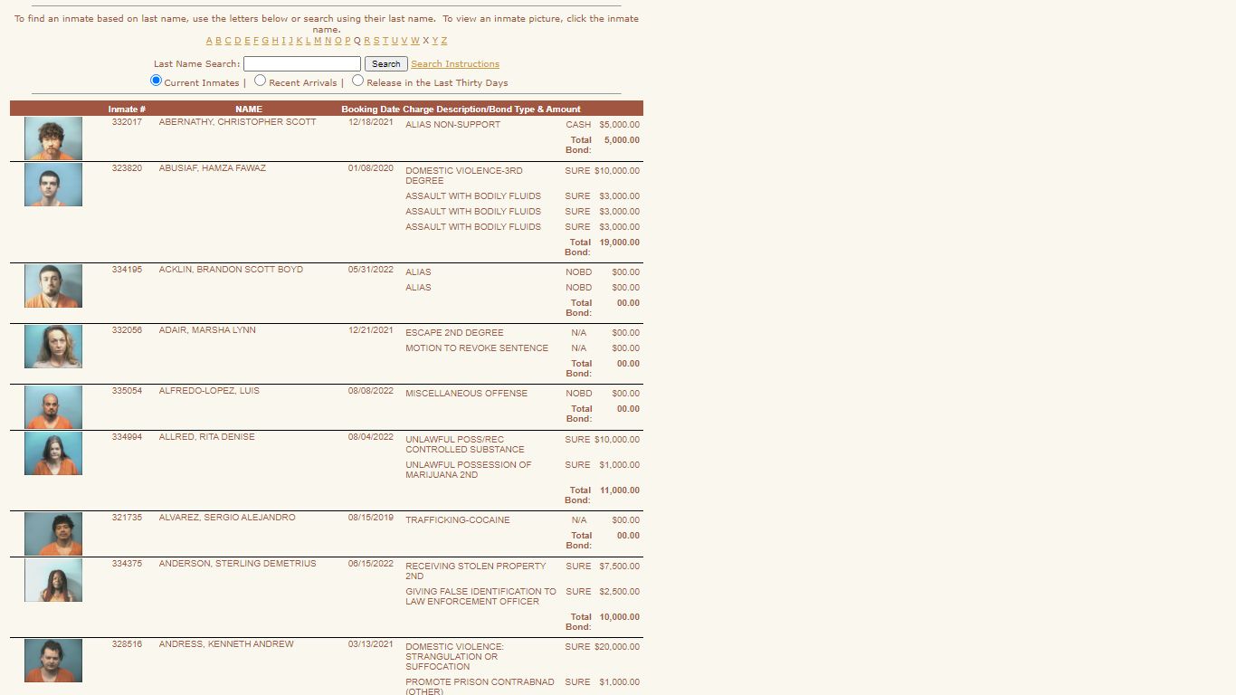 Shelby County Sheriff's Office - Inmate Listing